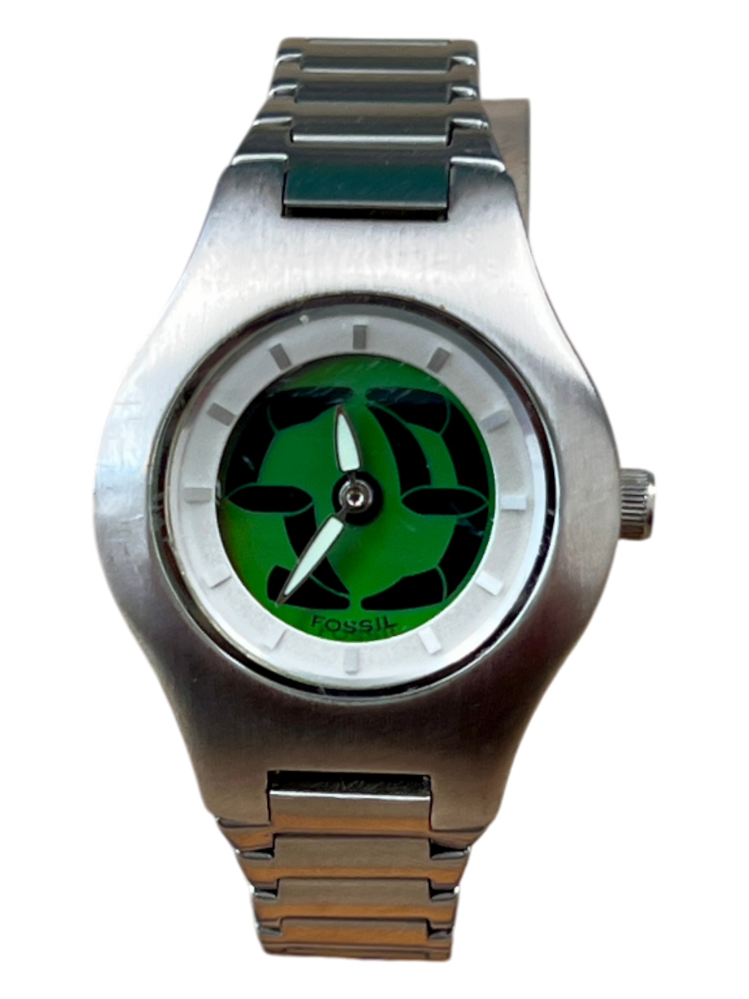 Fossil Big Tic Watch Wrist Green Dial 2001 - cloakerstore