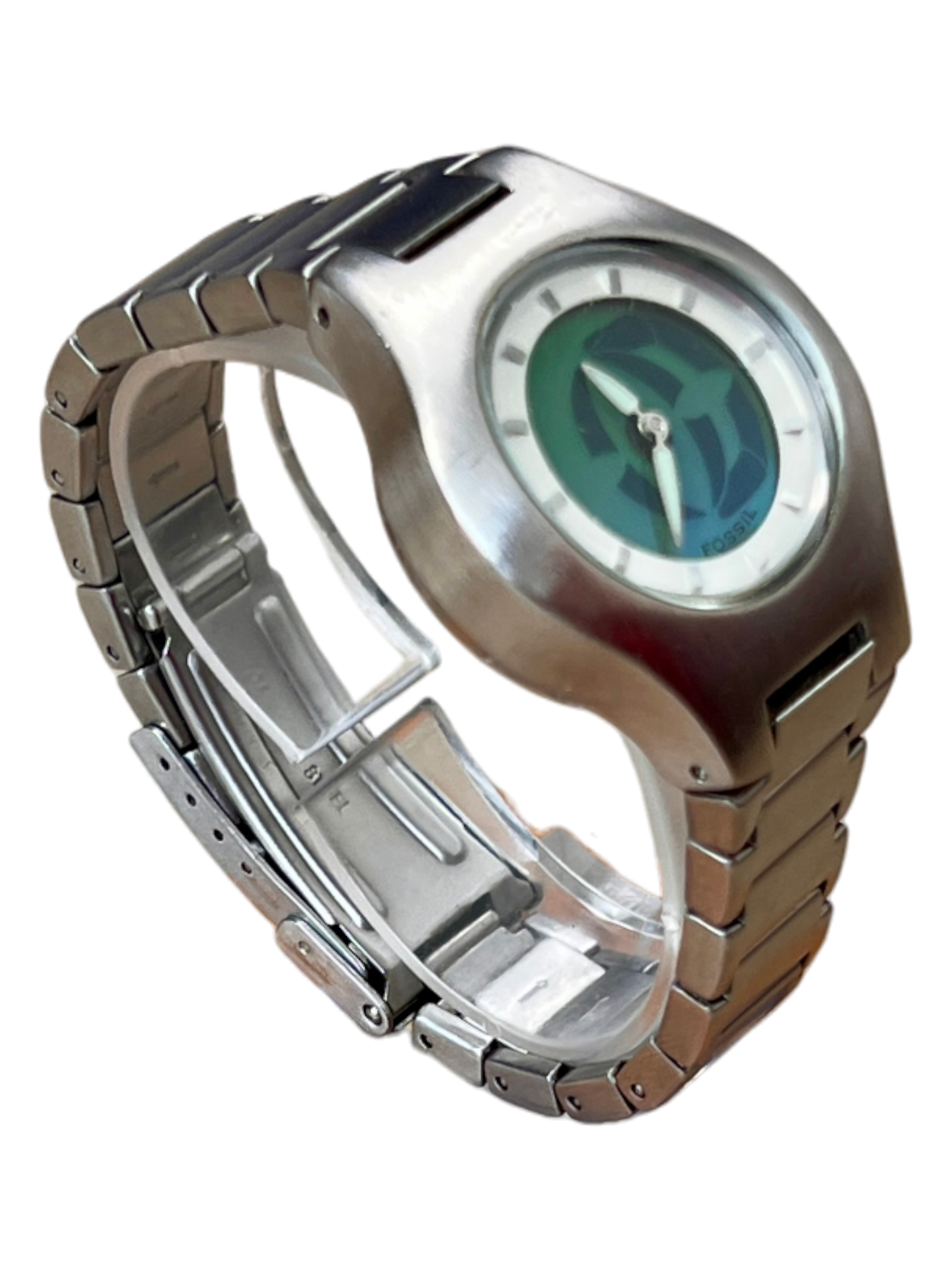 Fossil Big Tic Watch Wrist Green Dial 2001 - cloakerstore