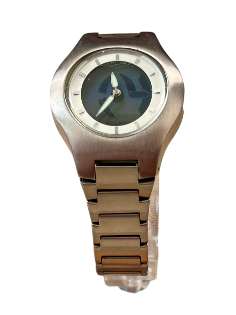 Fossil Big Tic Watch Wrist Green Dial 2001 - cloakerstore