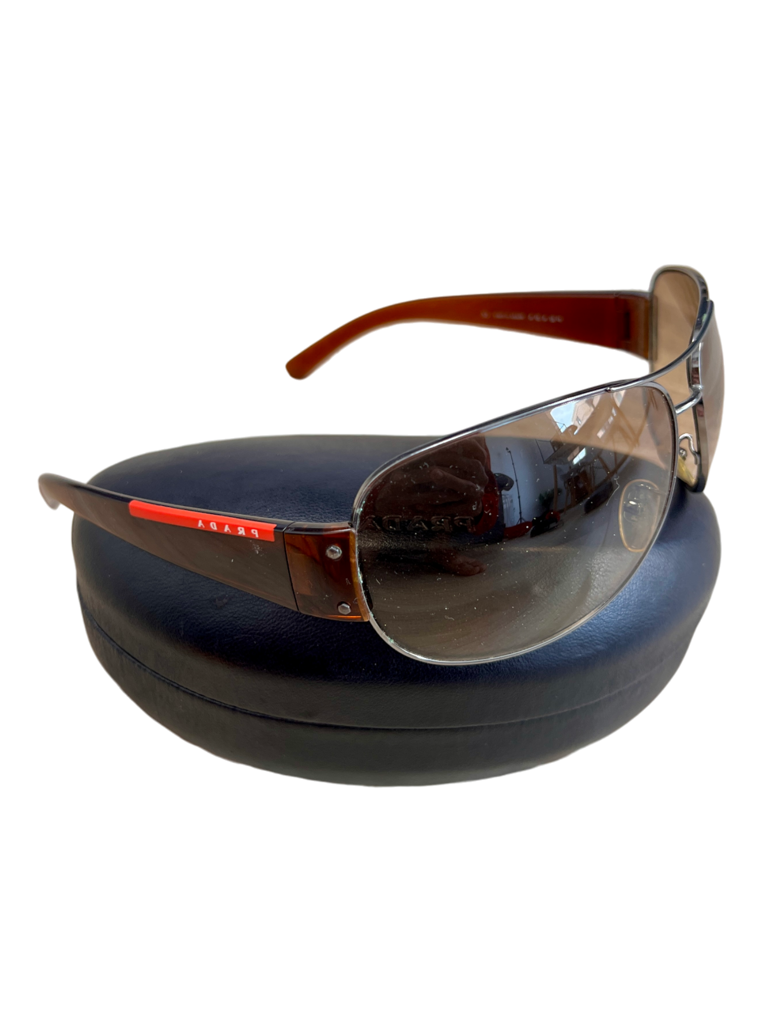 Prada Luna Rossa Sunglasses Brown Shield Mask Brown - cloakerstore