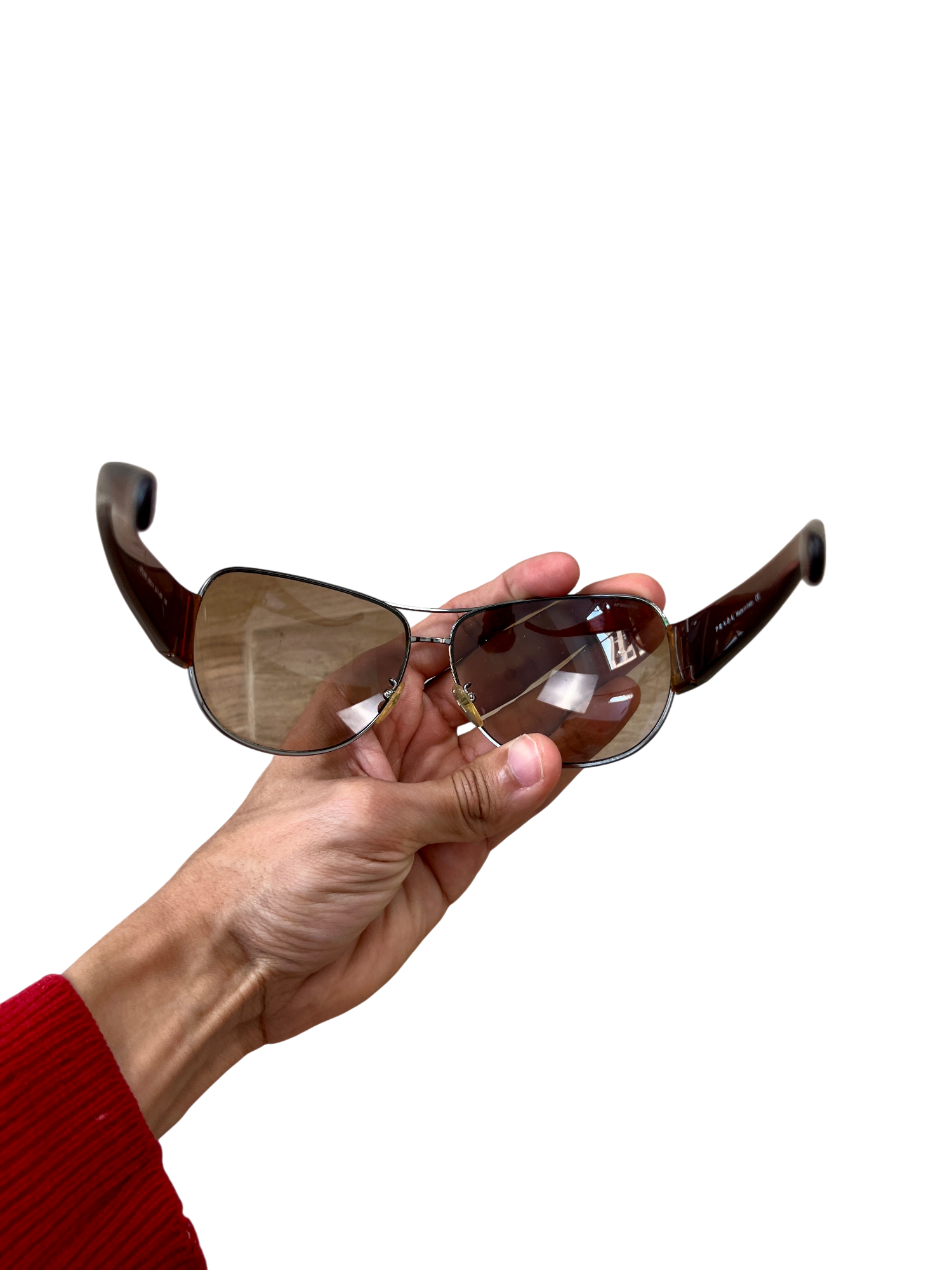 Prada Luna Rossa Sunglasses Brown Shield Mask Brown - cloakerstore