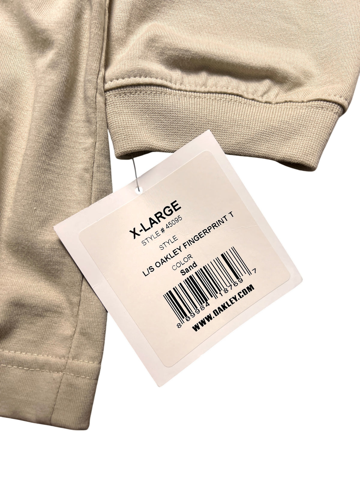Oakley Vintage 2000s Fingerprint Long Sleeve T-Shirt Sand New with Tags XL