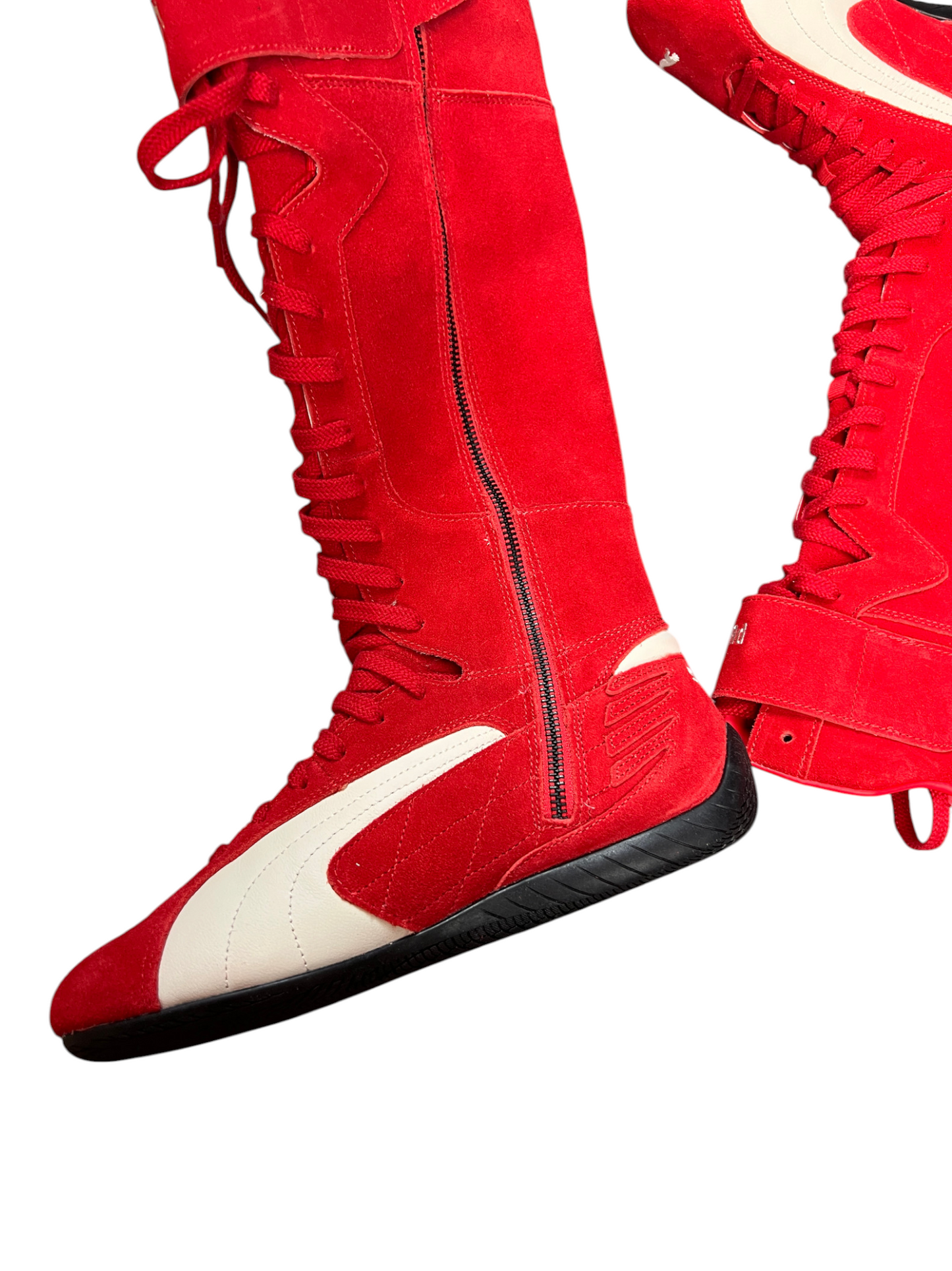 Puma Speedcat Boot Wns in For All Time Red - side profile with the ivory Formstrip