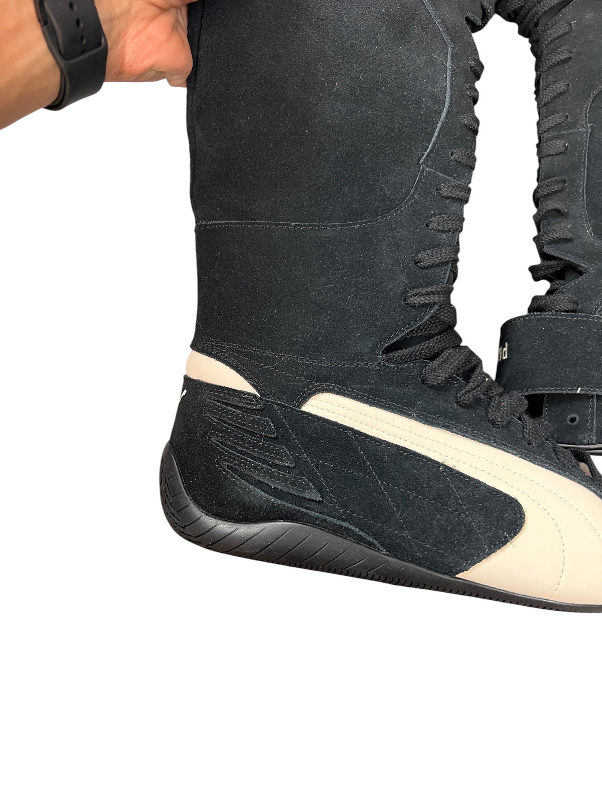 Puma Speedcat Boot Wns in Puma Black - shaft and the ivory Formstrip at the toe