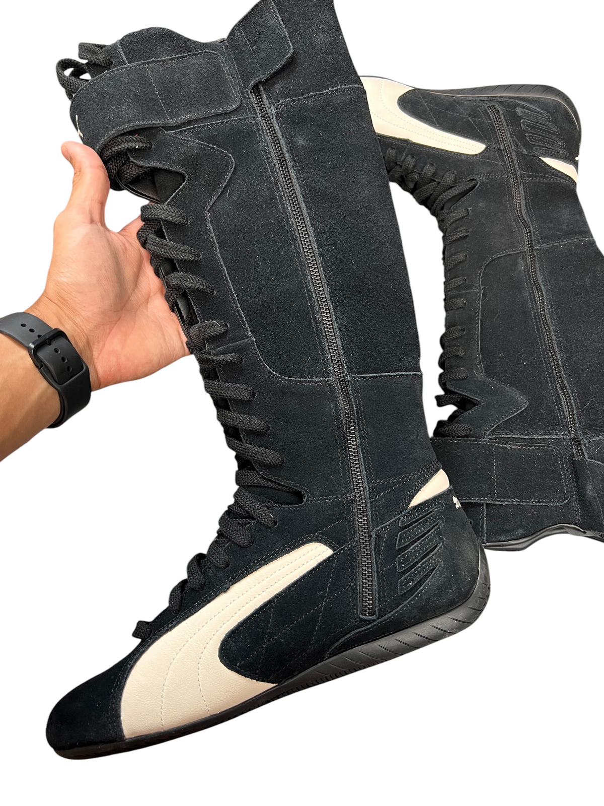 Puma Speedcat Boot Wns in Puma Black - side profile with the ivory Formstrip