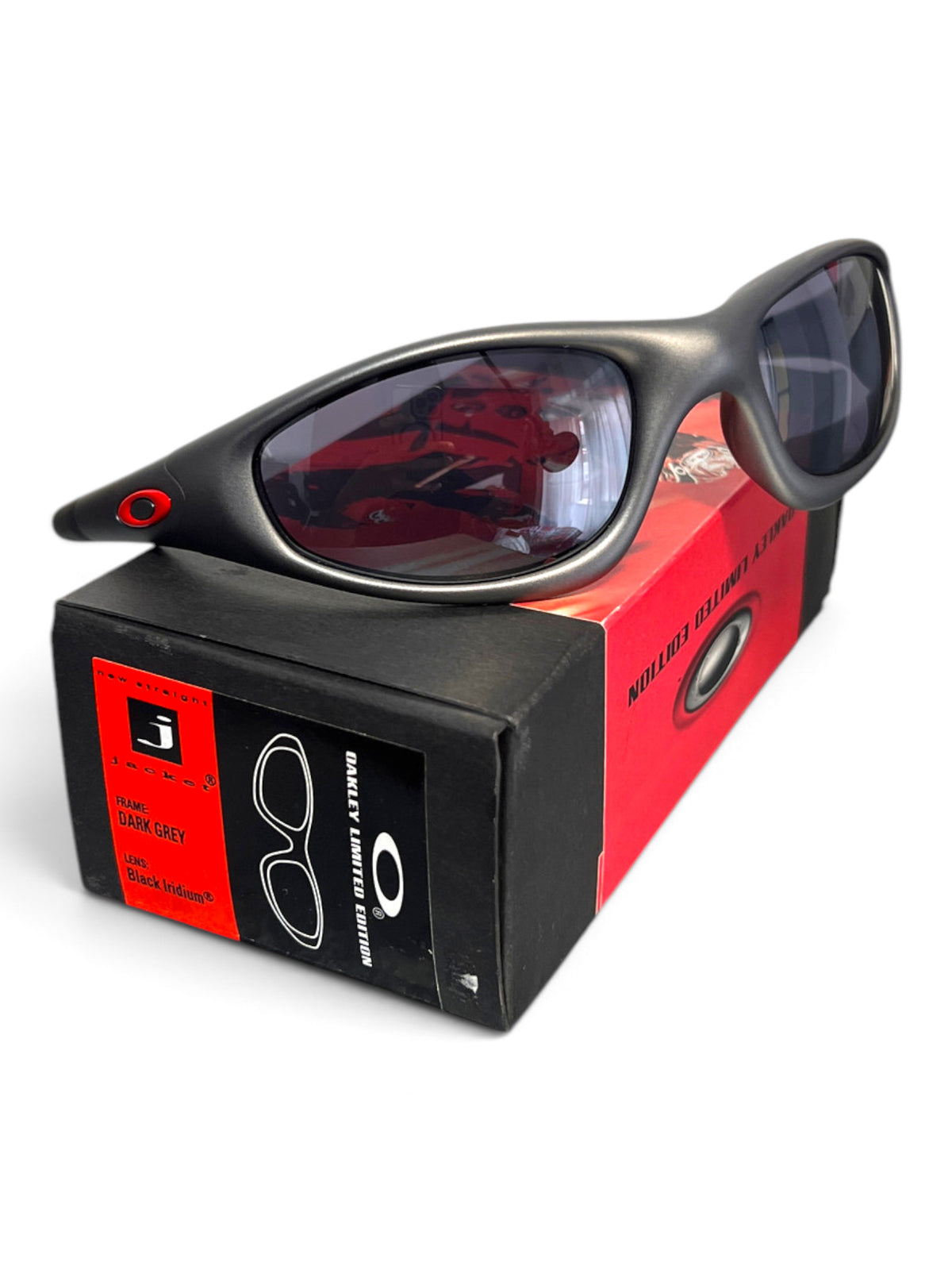 Oakley New Straight Jacket Ducati 12-637 deadstock sunglasses, dark grey frame with black iridium lens - photo 1 of 15