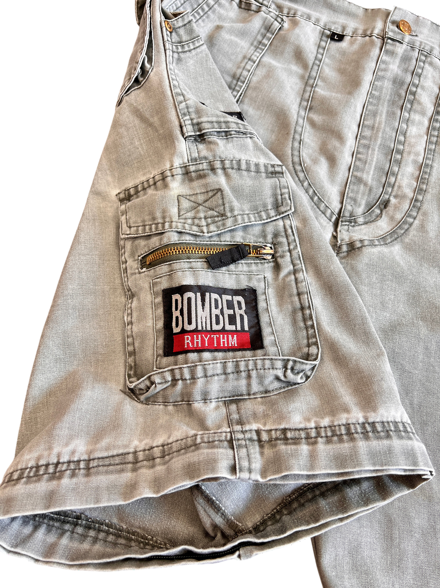 Jorts Vintage Gray 2000's Bomber Cargo Baggy