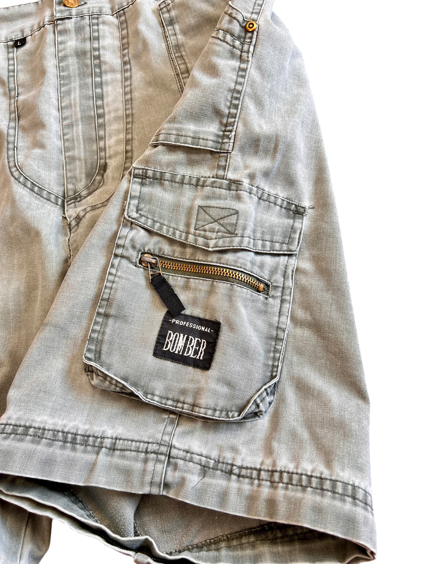 Jorts Vintage Gray 2000's Bomber Cargo Baggy
