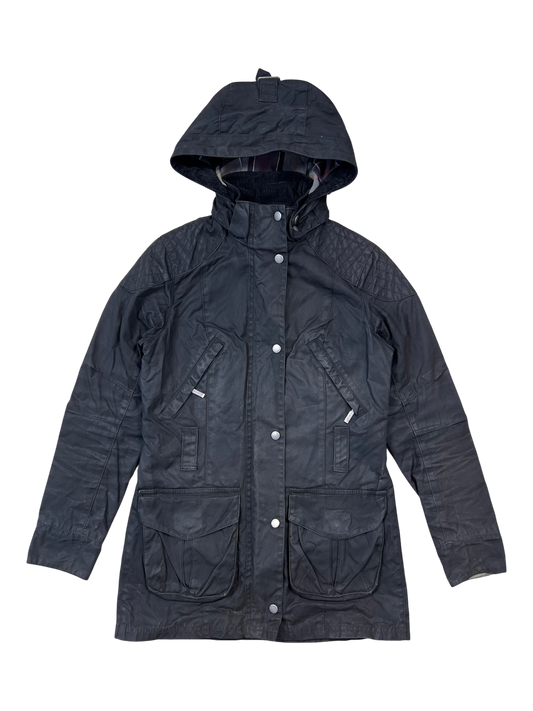 Barbour Rebel Jacket Black Waxed - cloakerstore