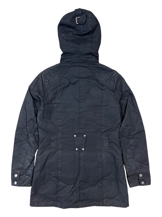 Barbour Rebel Jacket Black Waxed - cloakerstore