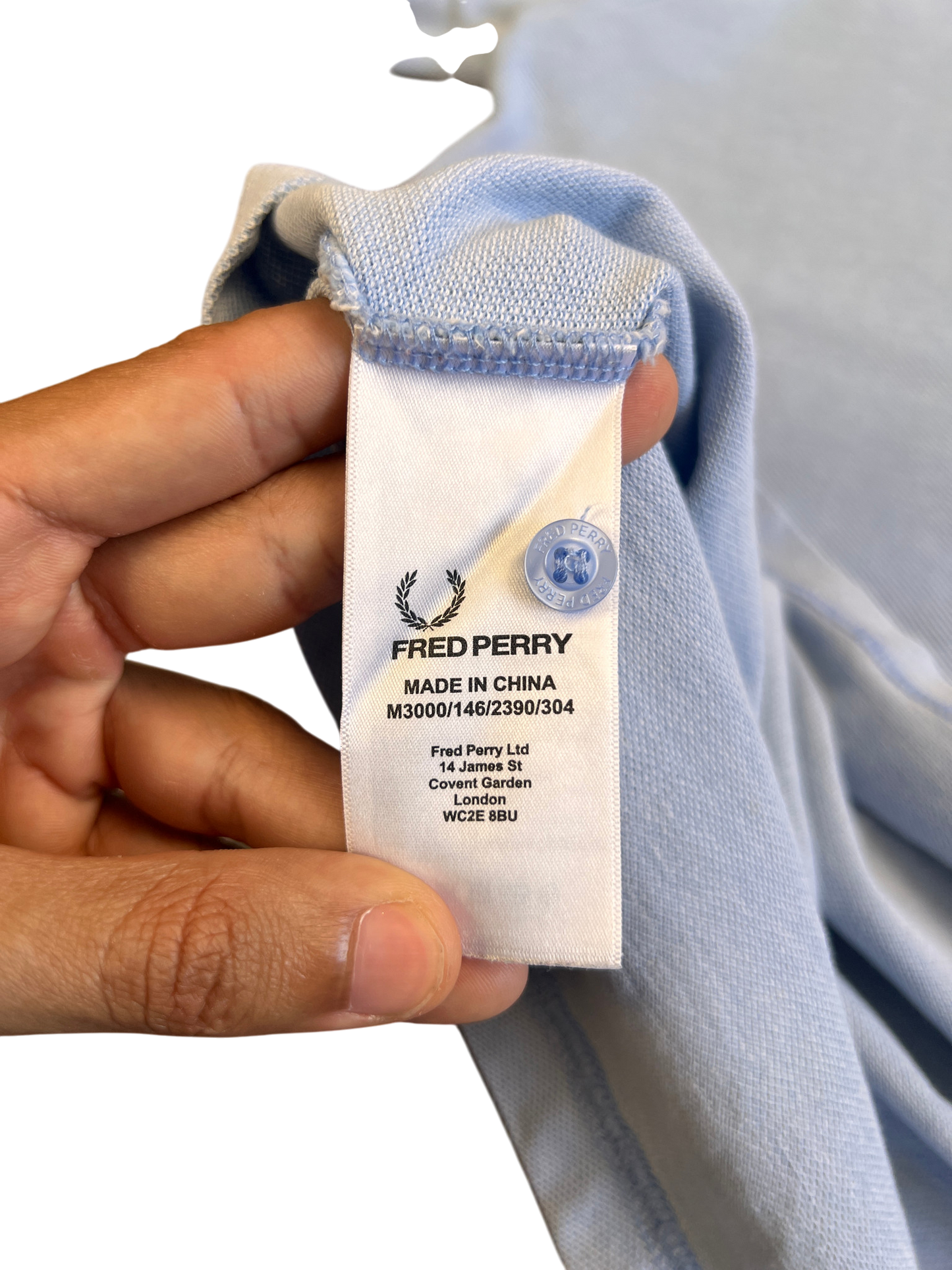 Fred Perry Polo Old Money Style Vintage 2000's Light Blue