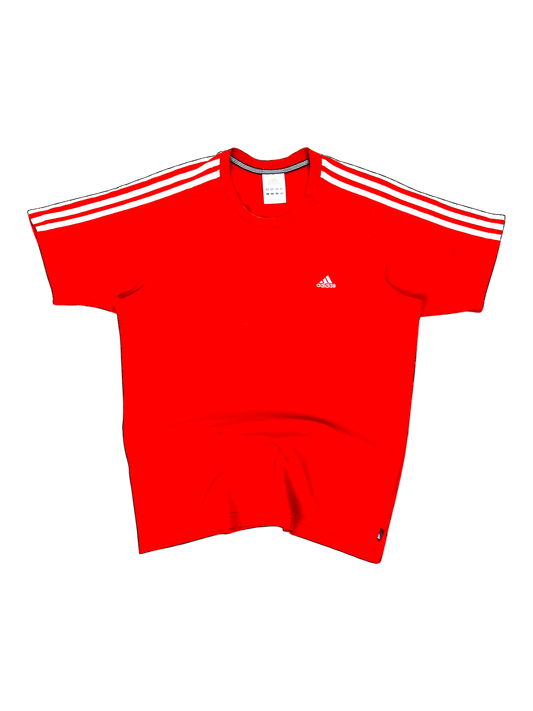 Adidas 3 stripes embroidered t-shirt red 2007