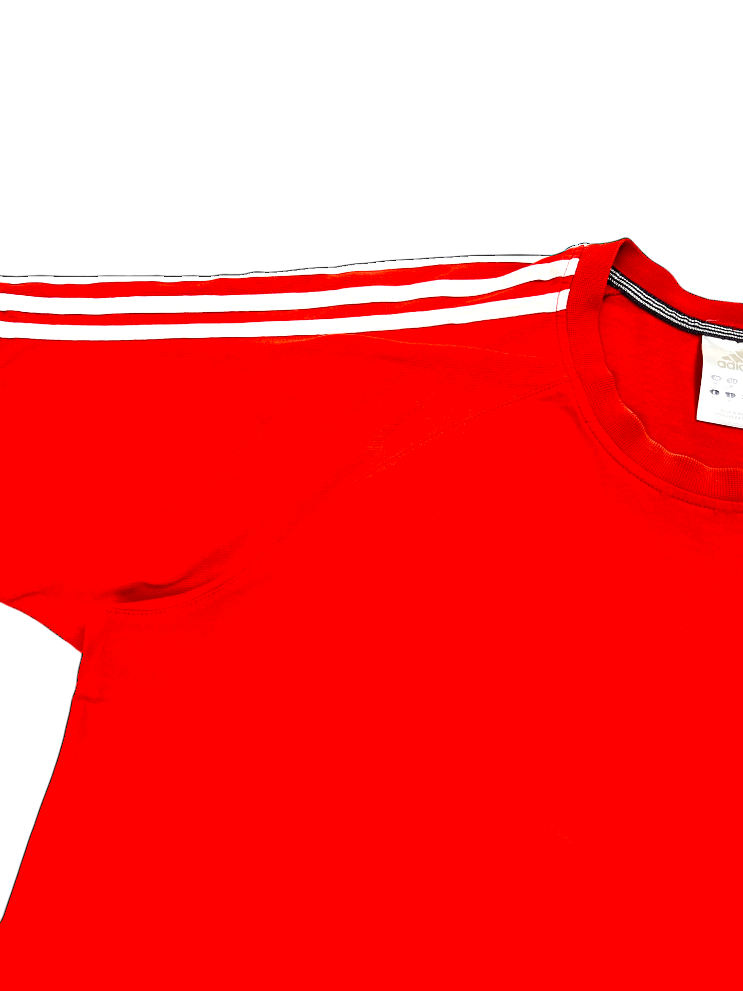 Adidas T-shirt 3 Stripes Embroidery Vintage 2007 Red