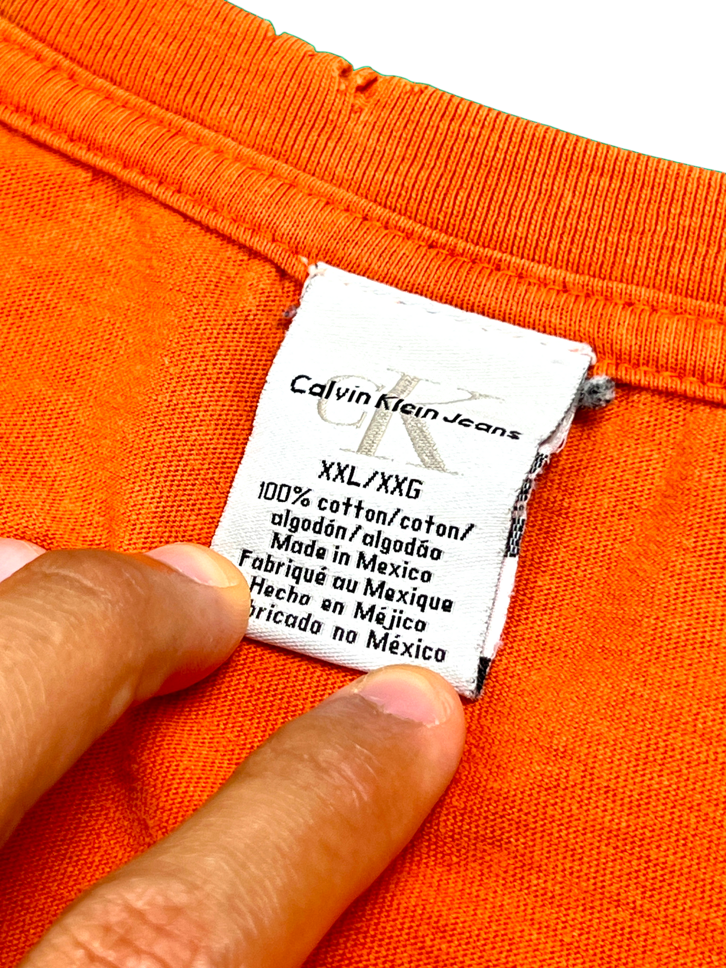 Calvin Klein T-shirt Heavy Weight Baggy Vintage 00's Orange