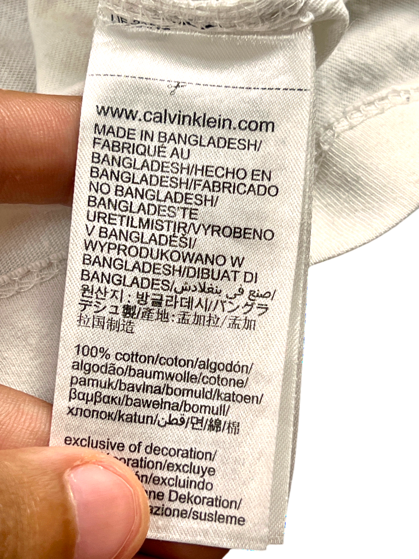 Calvin Klein Jeans T-shirt Slim Fit White Big Logo Patch
