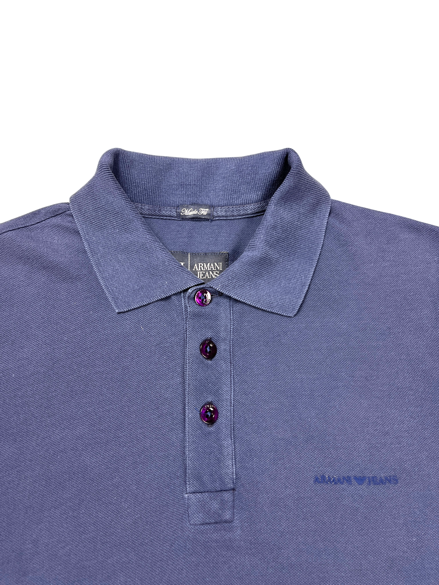 Armani Jeans Polo Dark Blue Muscle Fit 2000's