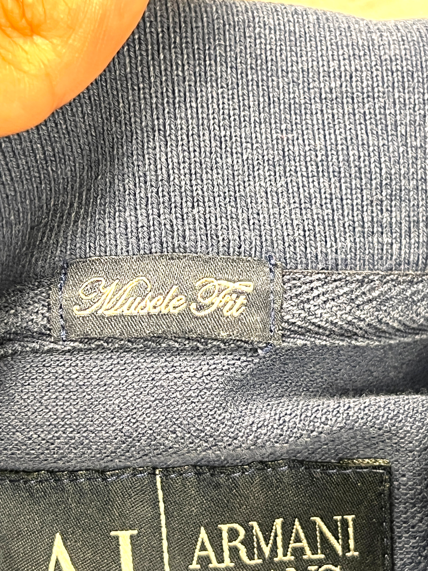 Armani Jeans Polo Dark Blue Muscle Fit 2000's
