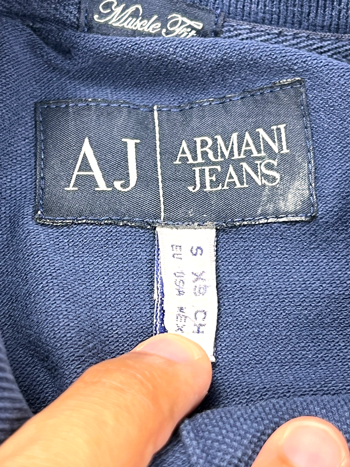 Armani Jeans Polo Dark Blue Muscle Fit 2000's