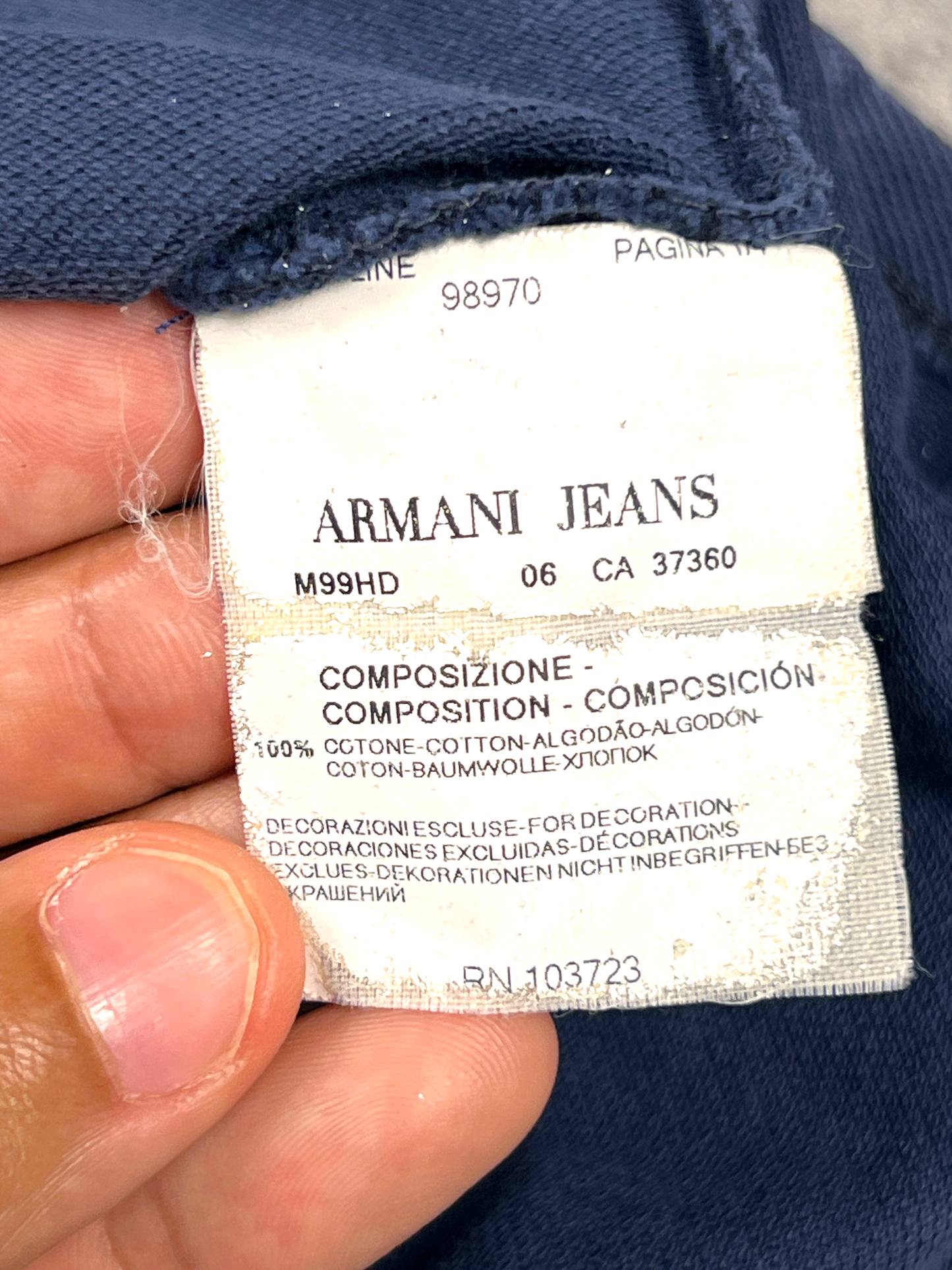 Armani Jeans Polo Dark Blue Muscle Fit 2000's