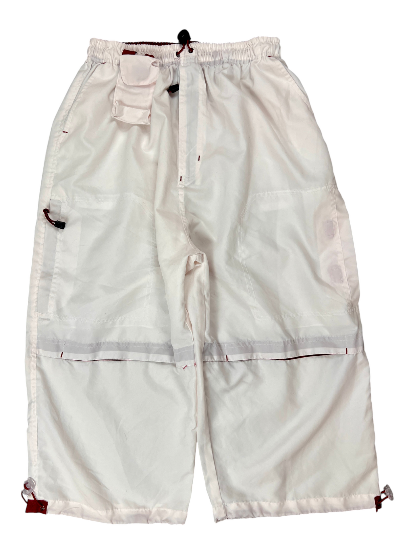 Baggy Track Pants Vintage White 1/4 Parachute Y2K 00's
