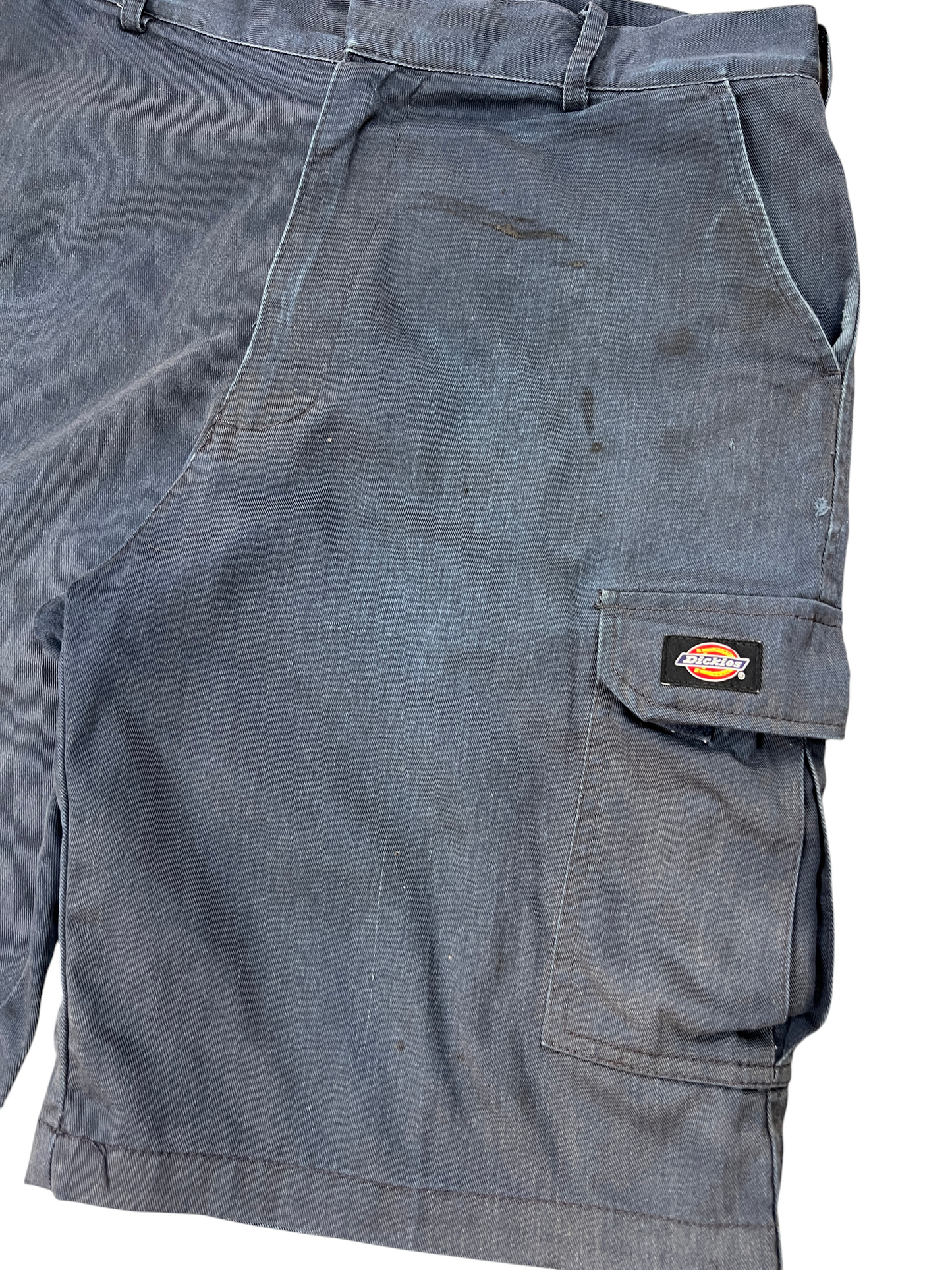 Dickies Cargo Jorts Vintage Distressed WorkWear Dark Blue