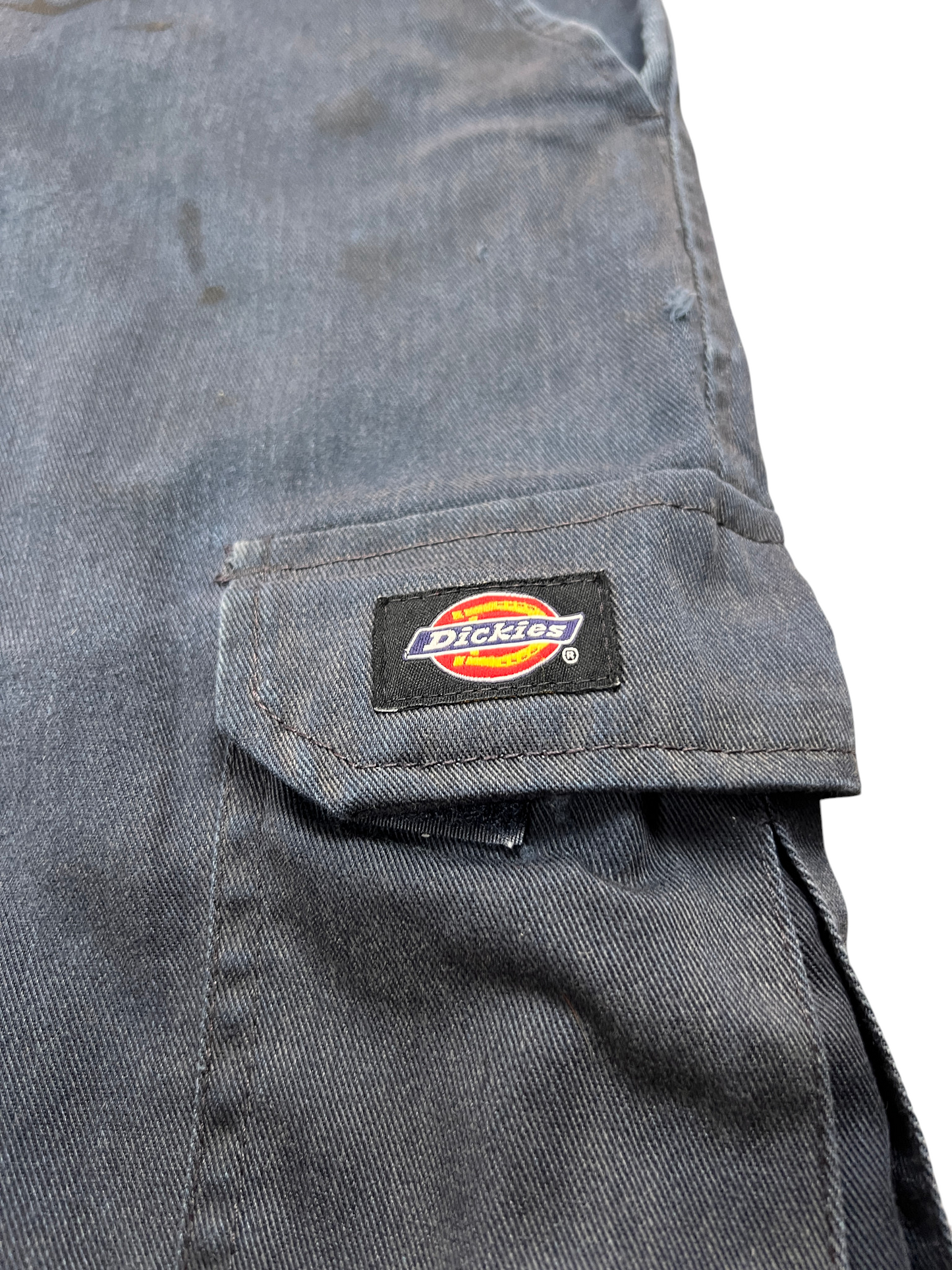 Dickies Cargo Jorts Vintage Distressed WorkWear Dark Blue