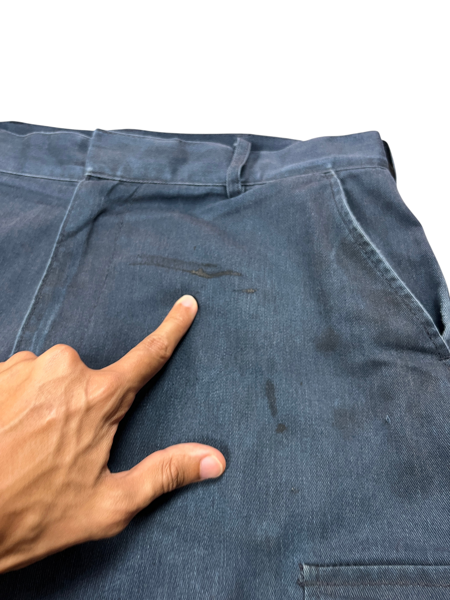 Dickies Cargo Jorts Vintage Distressed WorkWear Dark Blue