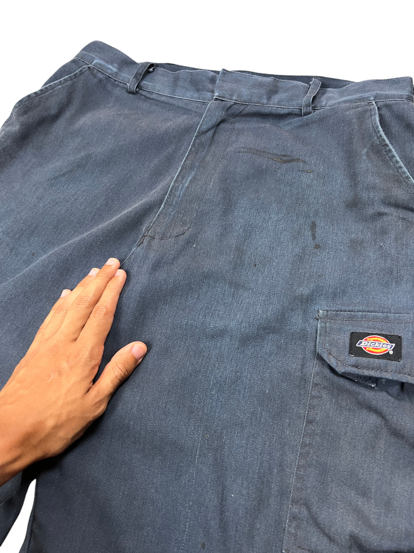 Dickies Cargo Jorts Vintage Distressed WorkWear Dark Blue
