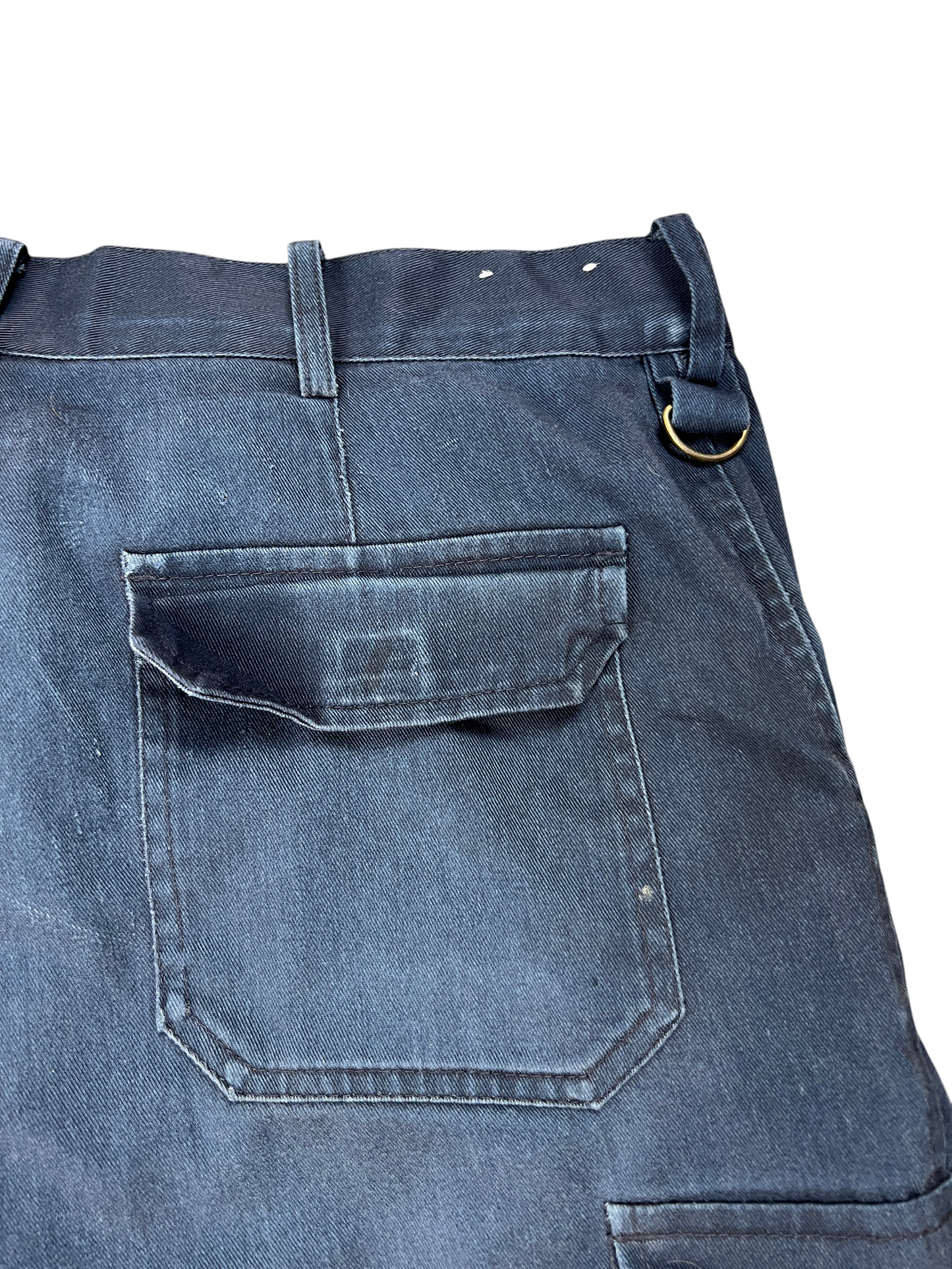 Dickies Cargo Jorts Vintage Distressed WorkWear Dark Blue