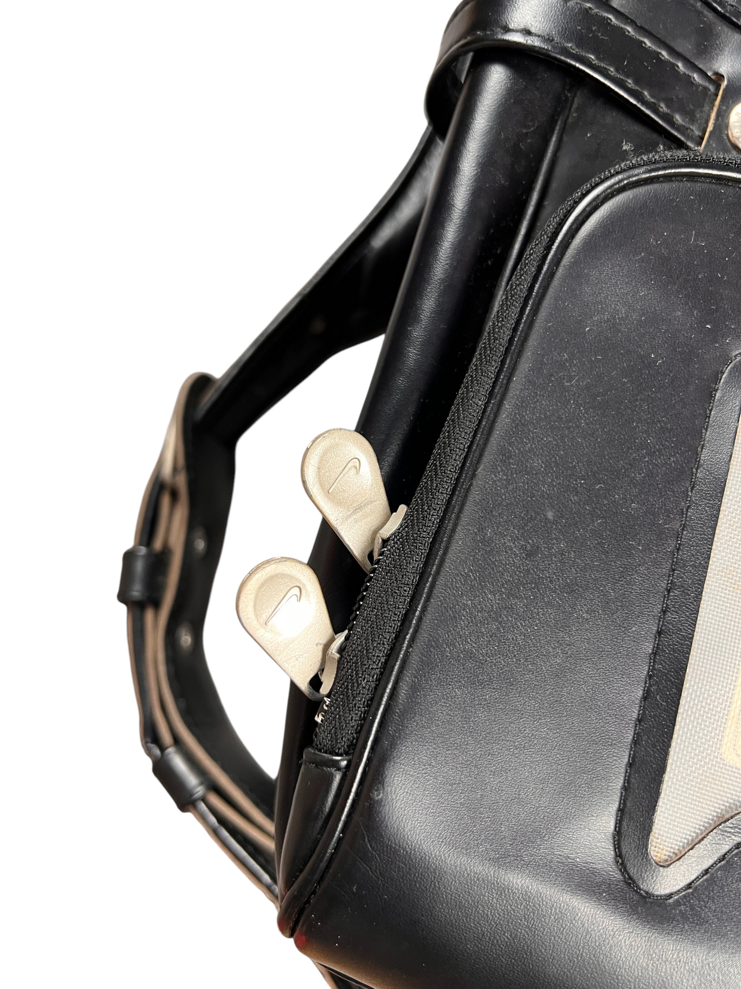 Nike Randoseru blackout - side view of the open bag with zip pulls