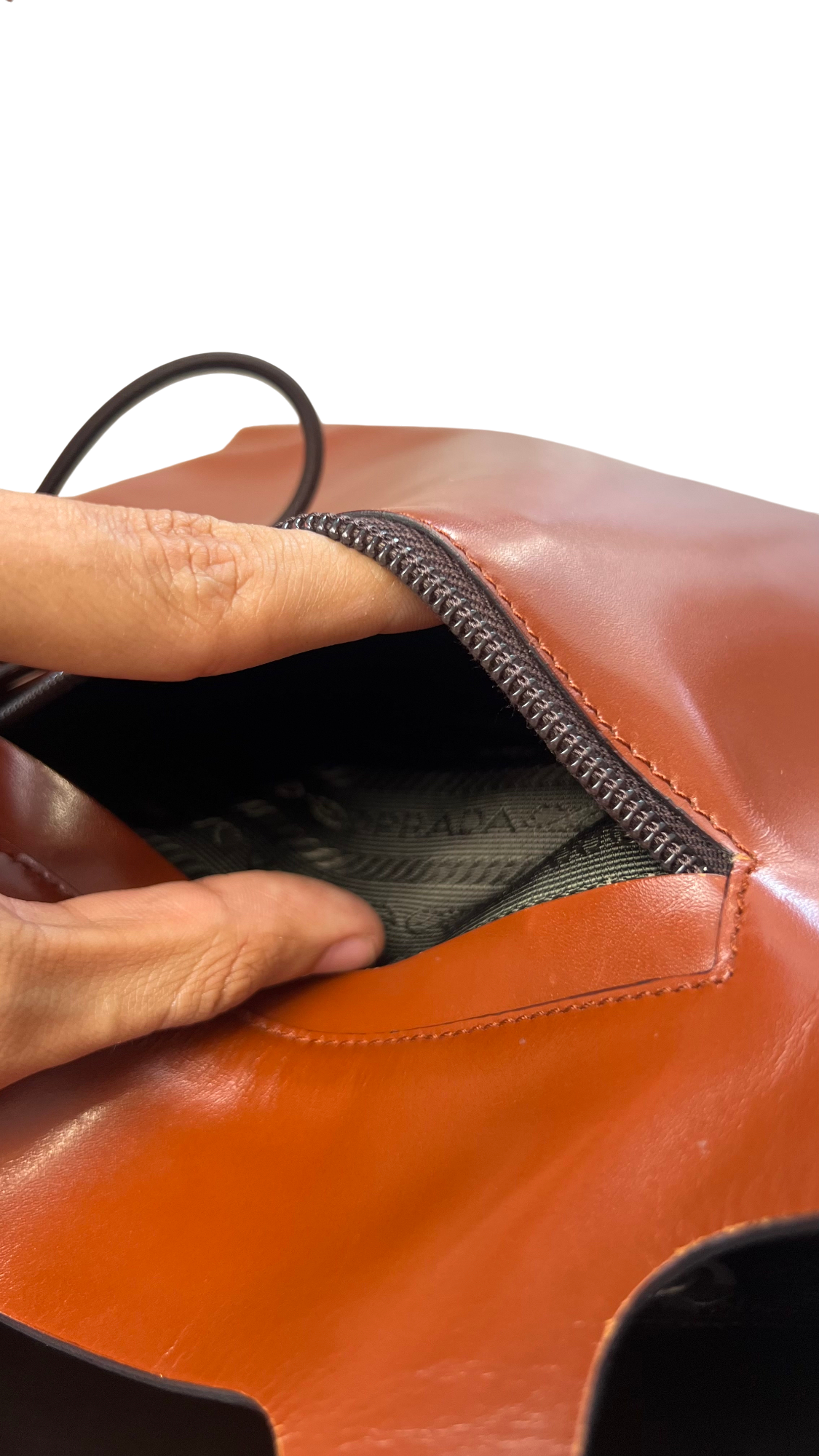 Prada Leather Bag Brown 90's