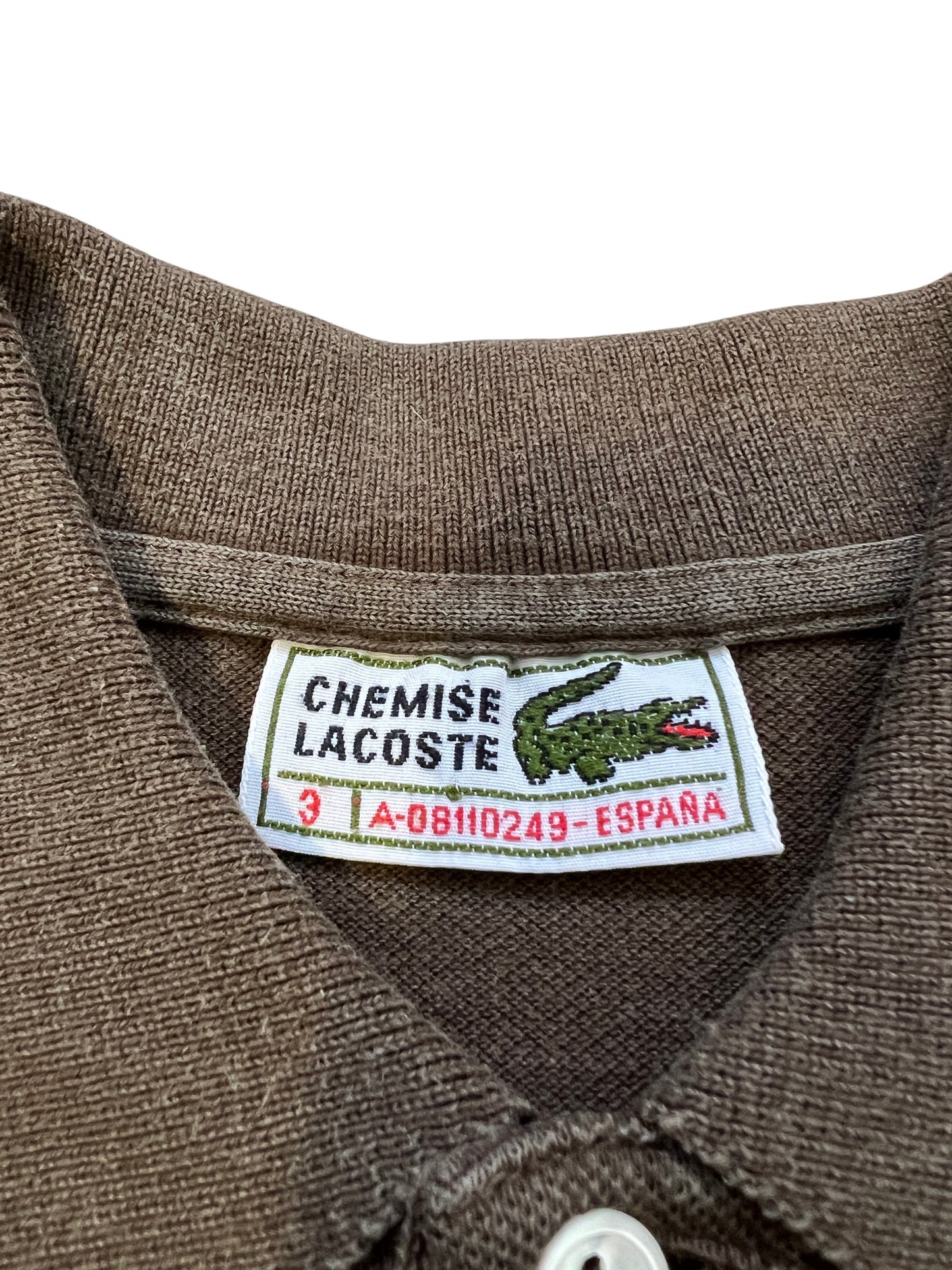 90's Lacoste Polo Vintage Pocket Brown 1/4 Buttons - cloakerstore