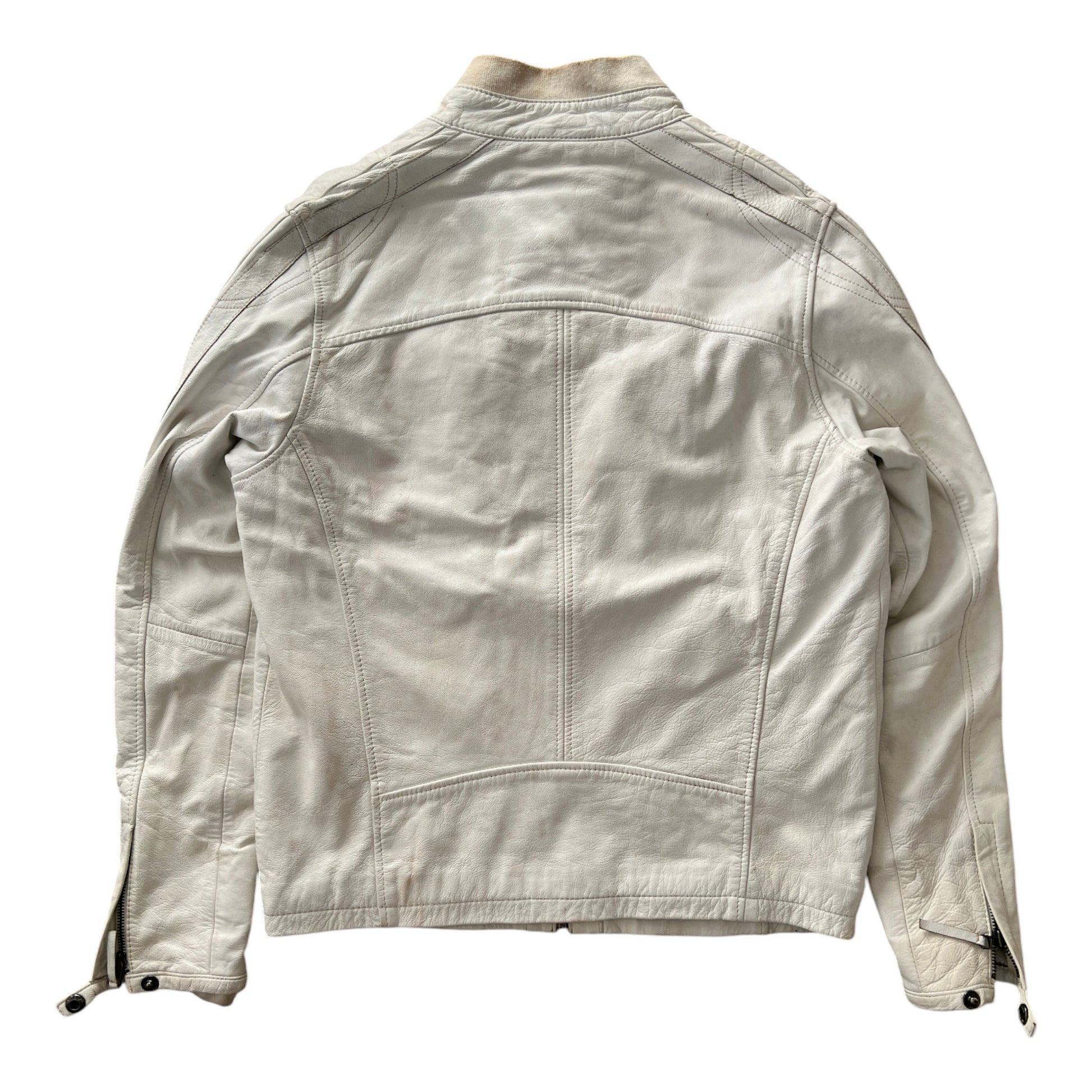 Leather Jacket White Japan Style - cloakerstore