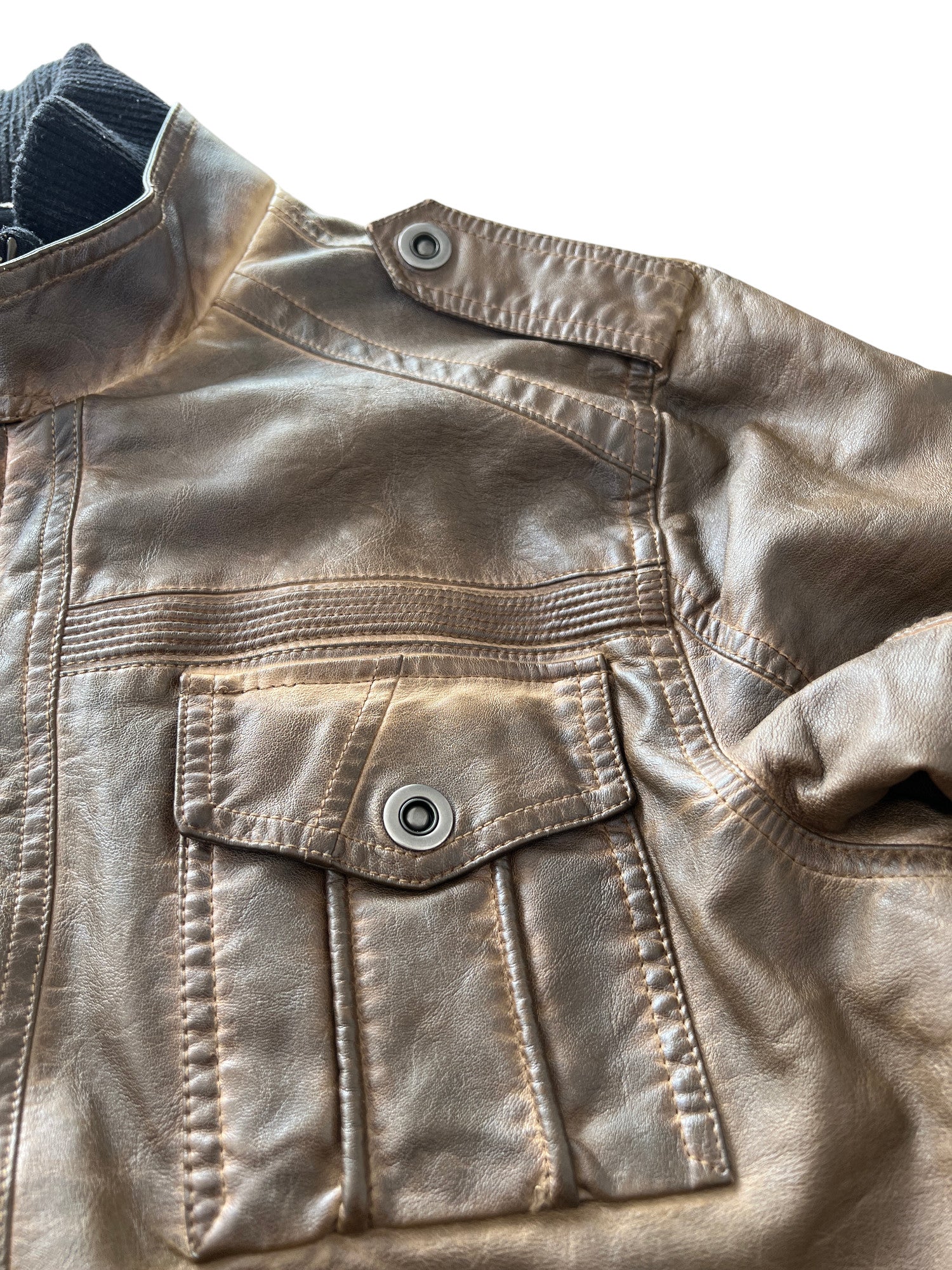 00's Brown Bomber Jacket Vintage Sun Fade Style - cloakerstore