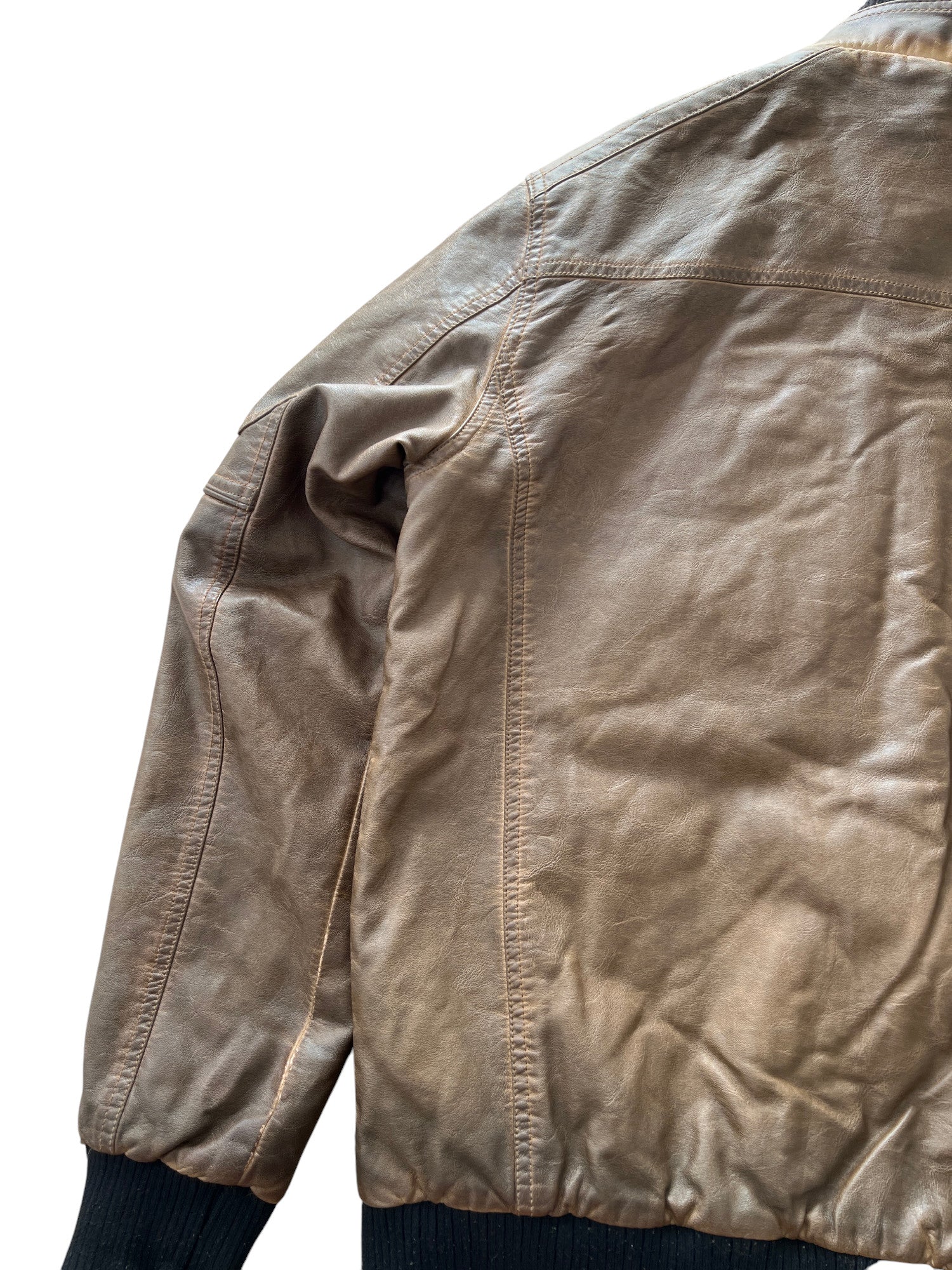 00's Brown Bomber Jacket Vintage Sun Fade Style - cloakerstore