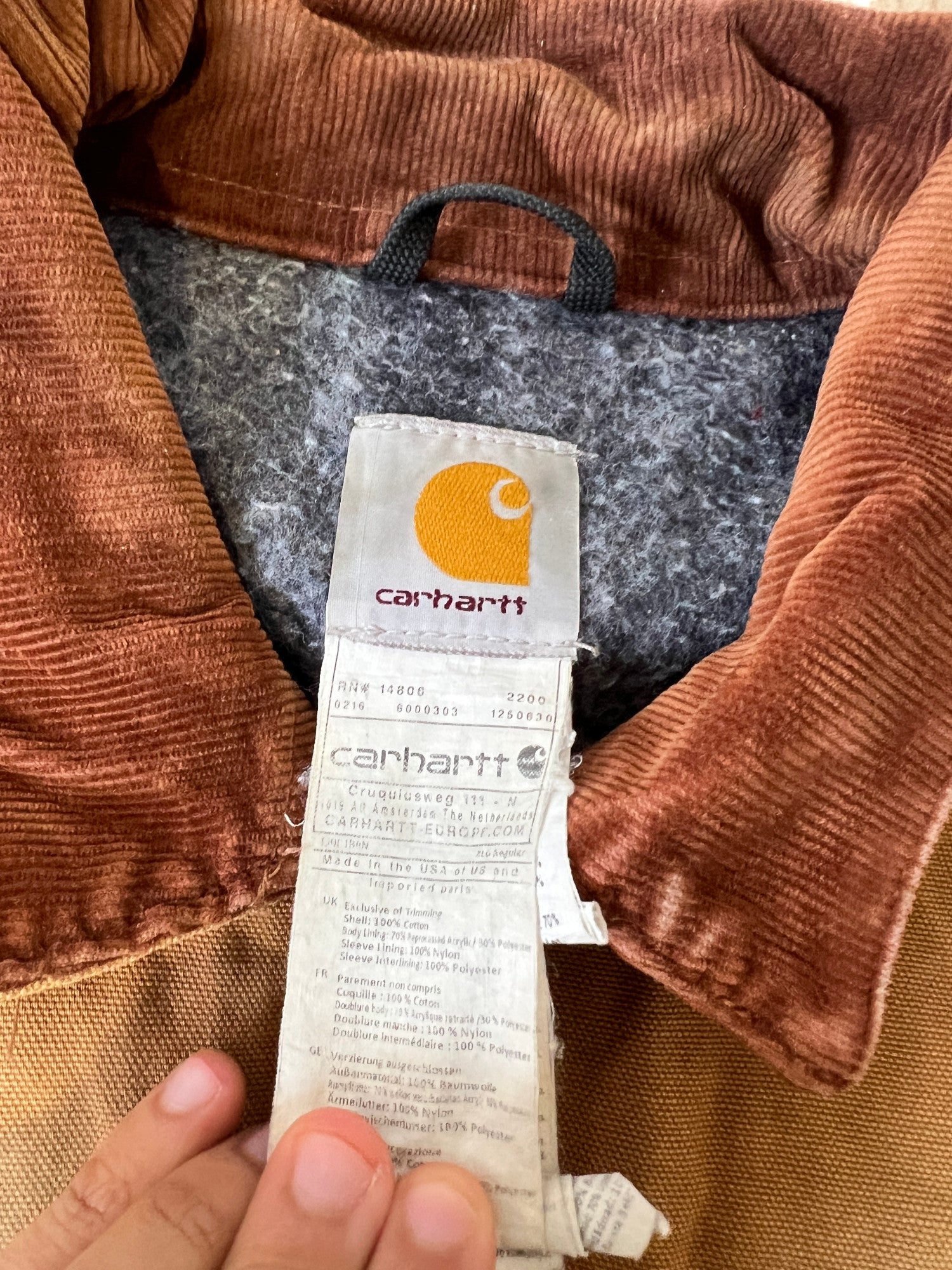 Carhartt Detroit Jacket WorkWear Vintage Distressed Brown - cloakerstore
