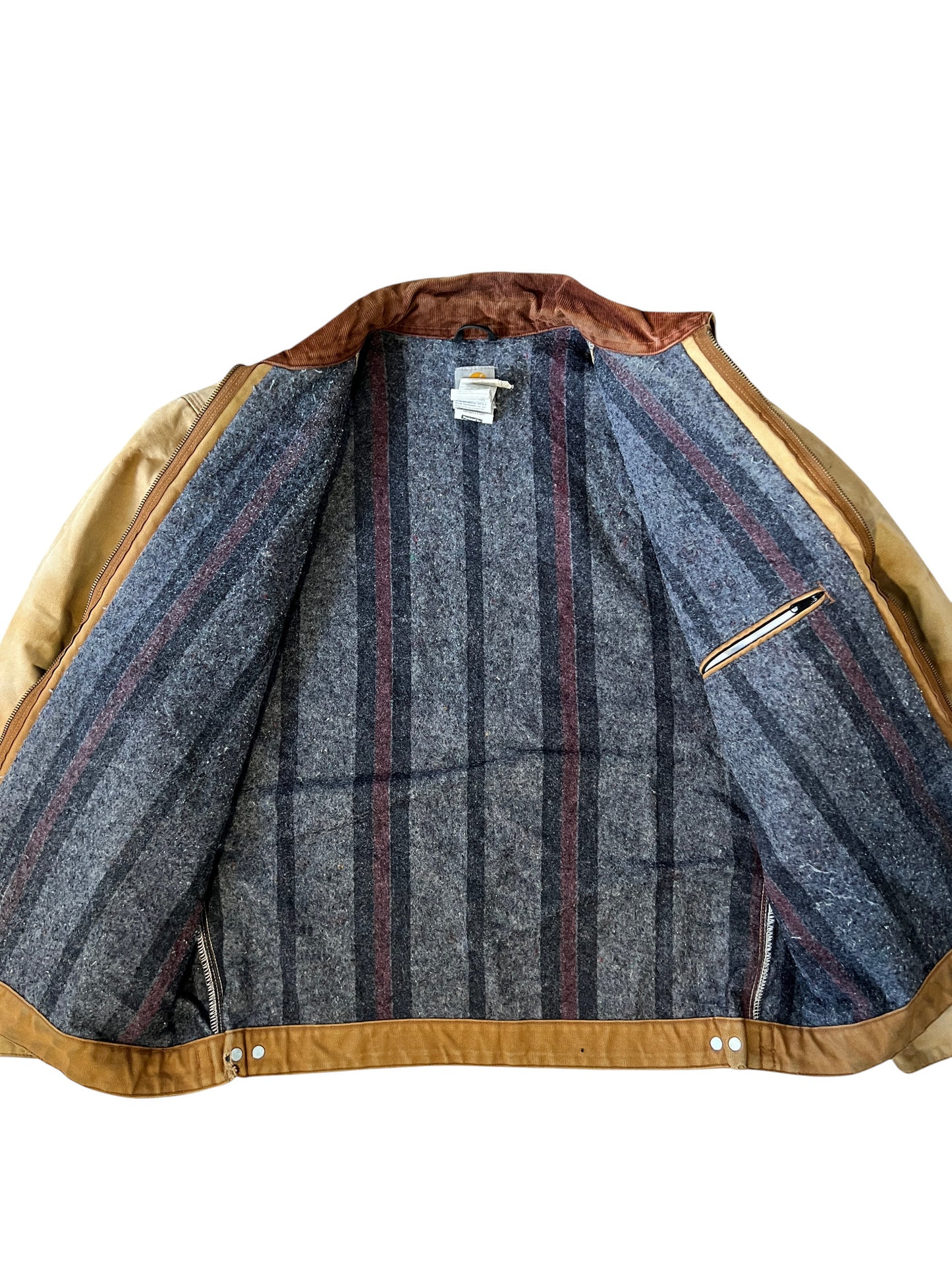 Carhartt Detroit Jacket WorkWear Vintage Distressed Brown - cloakerstore