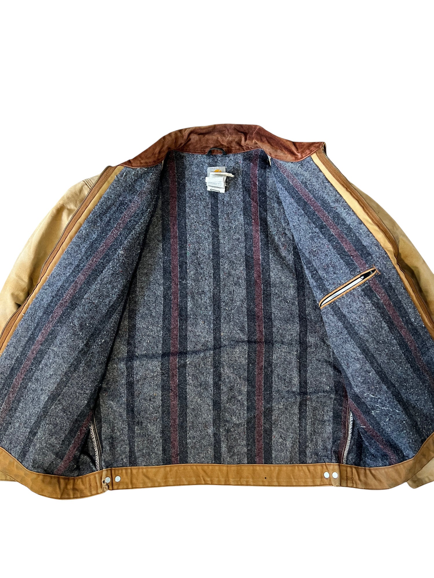 Carhartt Detroit Jacket WorkWear Vintage Distressed Brown - cloakerstore