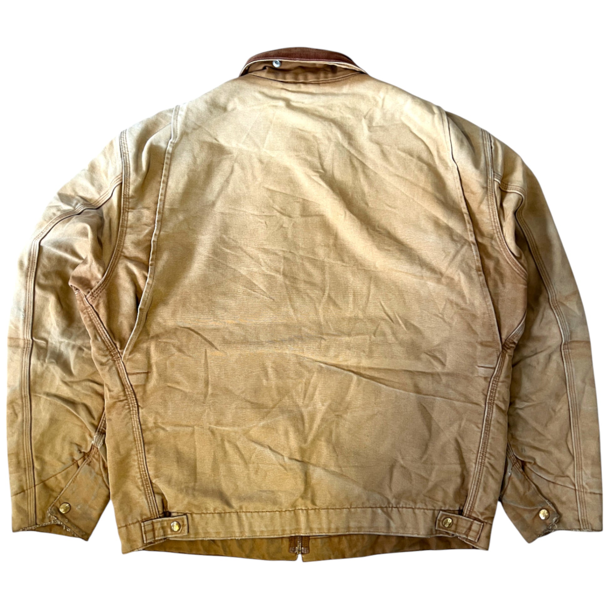 Carhartt Detroit Jacket WorkWear Vintage Distressed Brown - cloakerstore