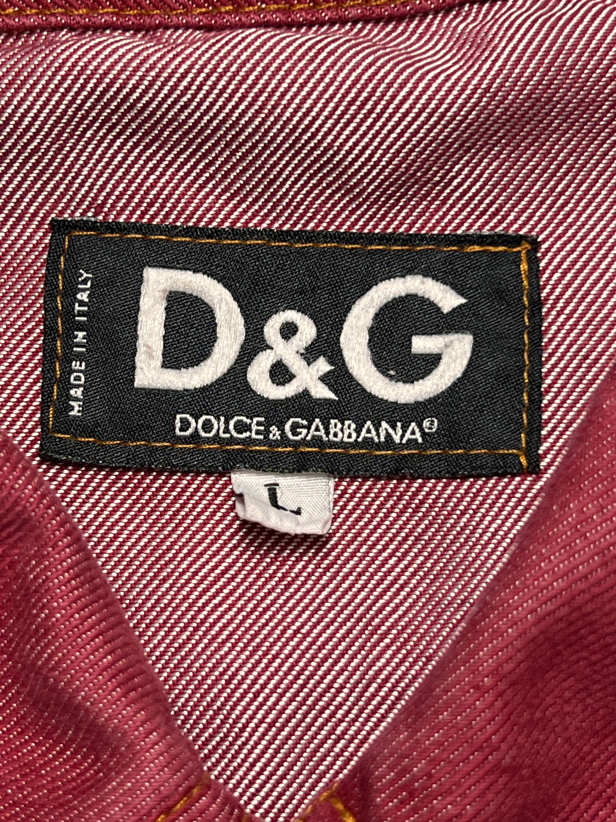 D&G Jeans vintage red denim trucker jacket, size L