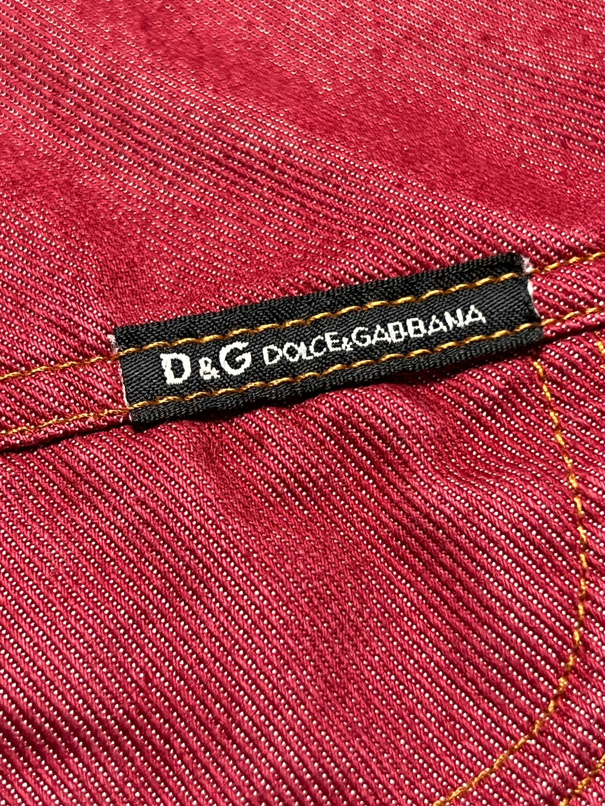 D&G Jeans vintage red denim trucker jacket, size L