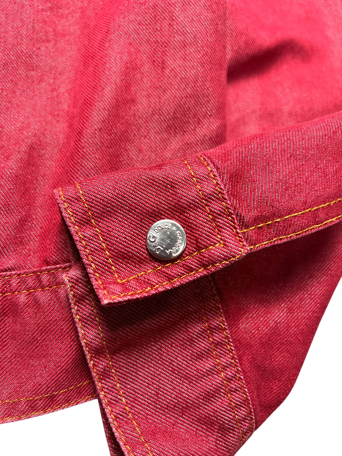 D&G Jeans vintage red denim trucker jacket, size L