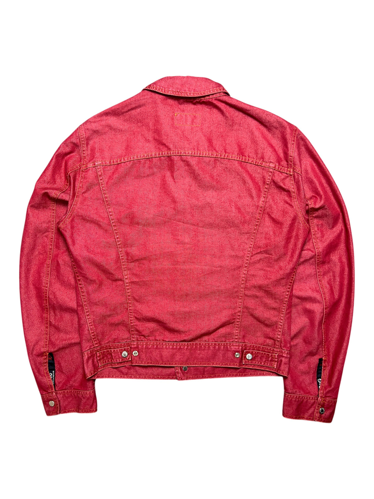 D&G Jeans vintage red denim trucker jacket, size L