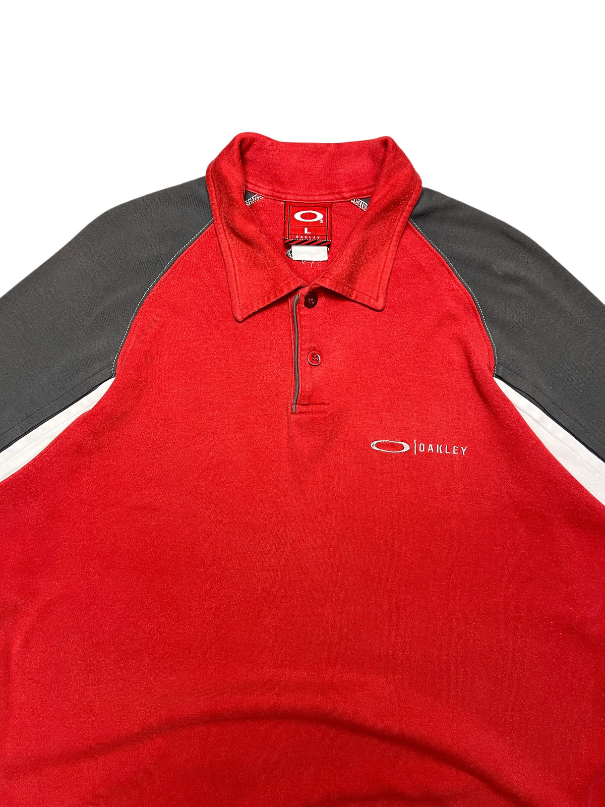 Oakley polo vintage 2000s, red and grey raglan, size L