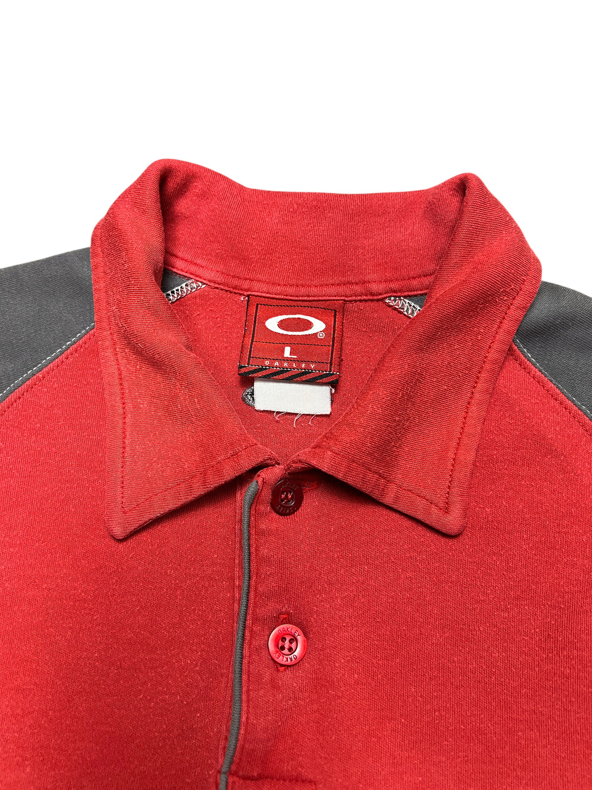 Oakley polo vintage 2000s, red and grey raglan, size L