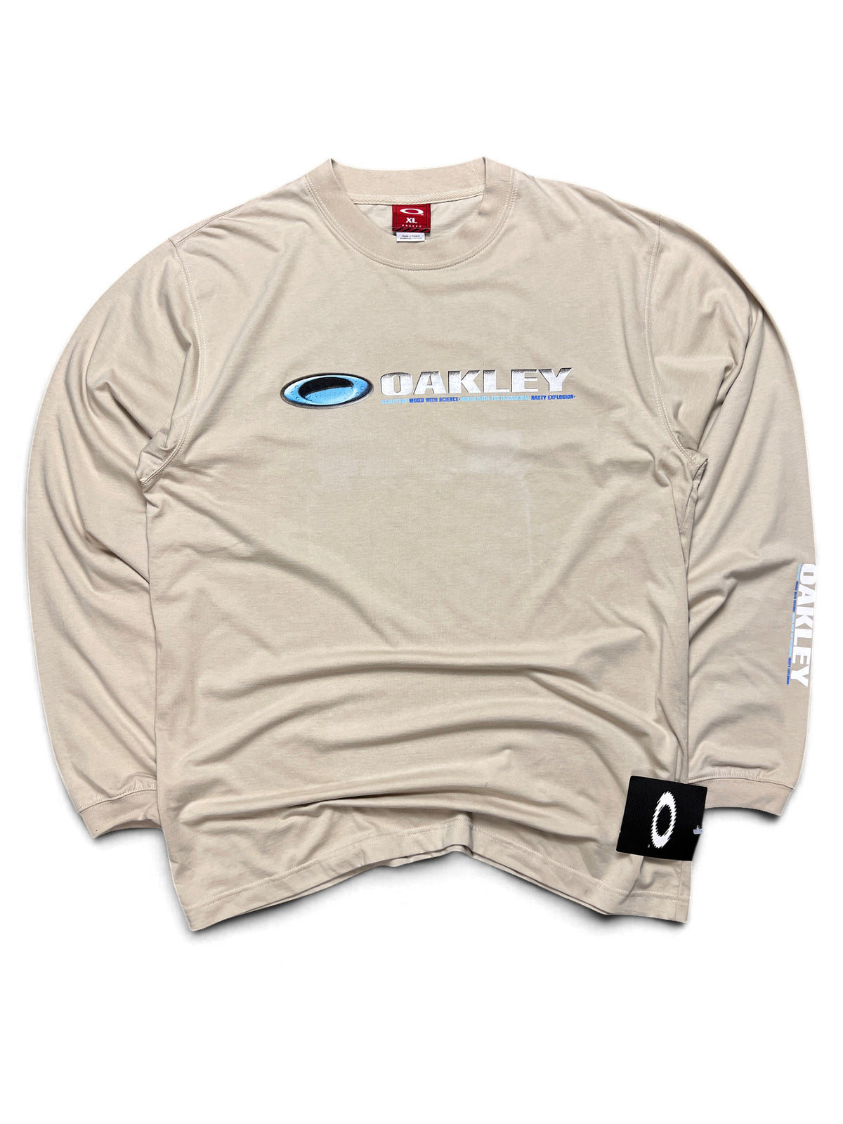 Oakley vintage 2000s Fingerprint long sleeve tee, sand, new with tags, XL