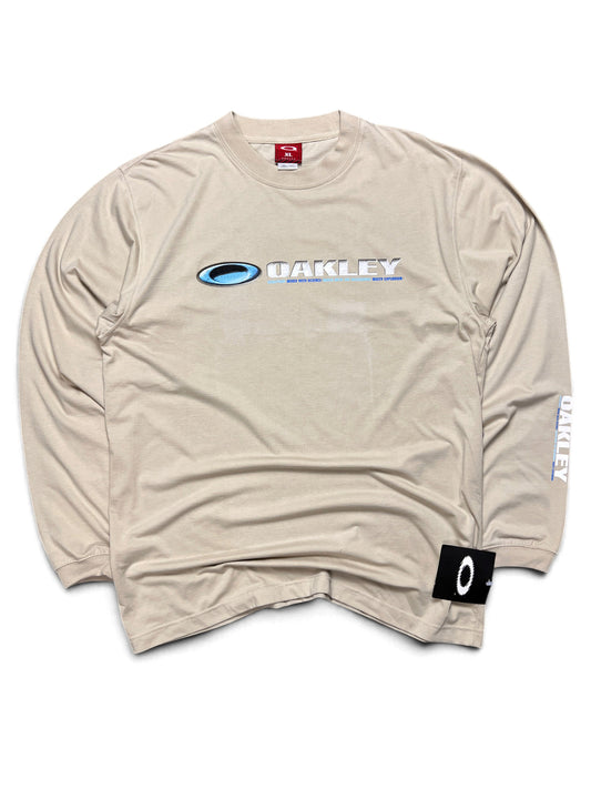 Oakley vintage 2000s Fingerprint long sleeve tee, sand, new with tags, XL
