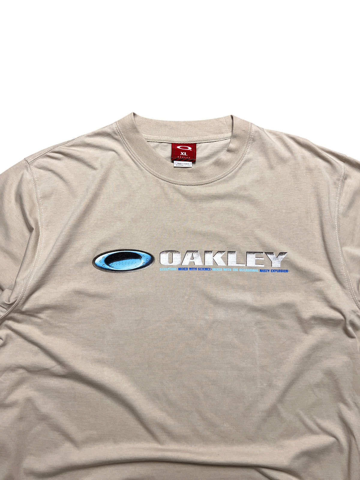 Oakley Vintage 2000s Fingerprint Long Sleeve T-Shirt Sand New with Tags XL
