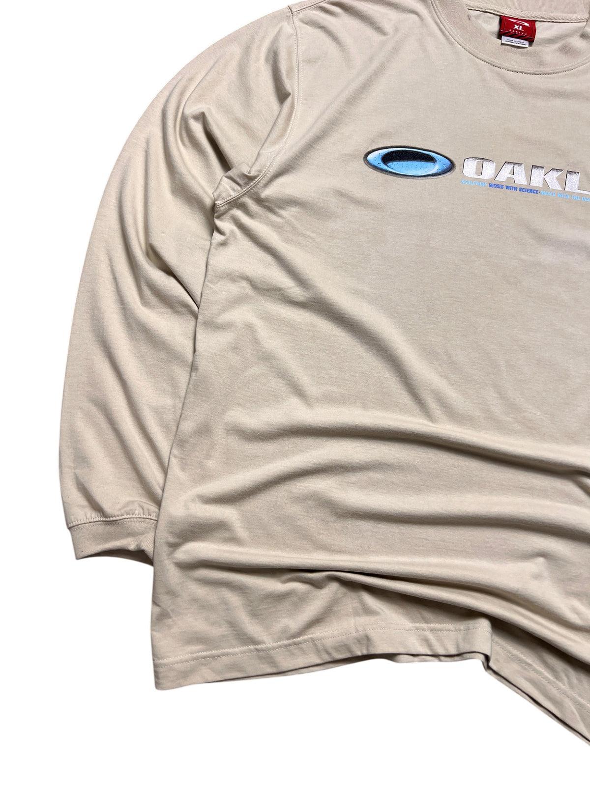 Oakley Vintage 2000s Fingerprint Long Sleeve T-Shirt Sand New with Tags XL