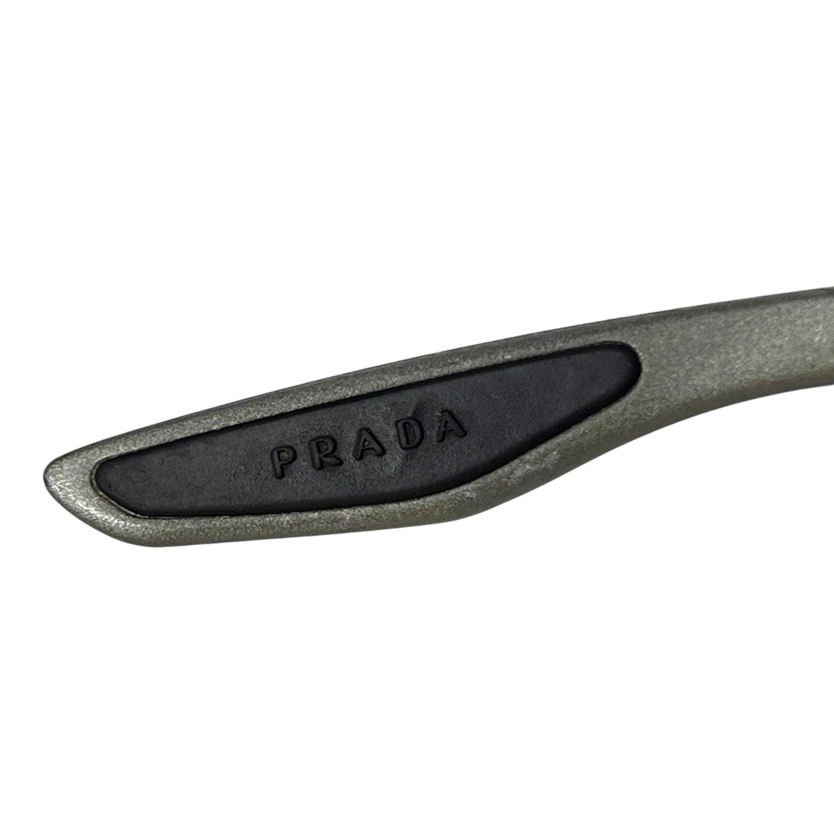 rubber temple PRADA logo